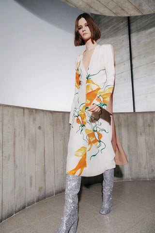 Goldfish Print Silk Midi Dress | Fall '21 Ready-to-Wear (est. retail $1,750) Dresses Victoria Beckham   