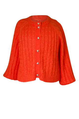 Mohair Cable Knit Cardigan in Orange | (est. retail $395) Sweaters & Knits Ganni   