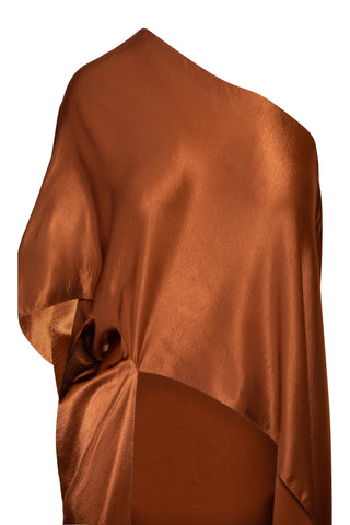 Off-the-Shoulder Top in Terracotta Shirts & Tops Rosetta Getty   