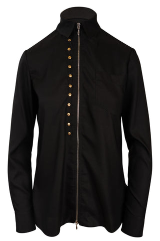 Long Sleeve Zipper Top in Black Shirts & Tops Altuzarra   