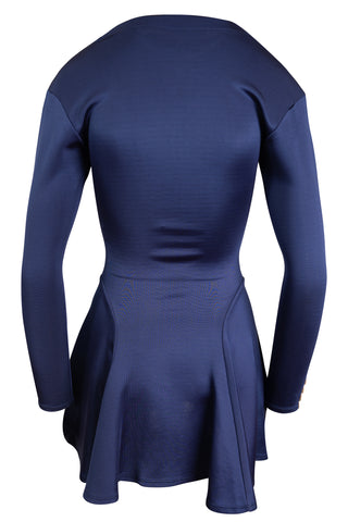 Blue Long Sleeve Ruffle Mini Dress Dresses Olympia Le-Tan   