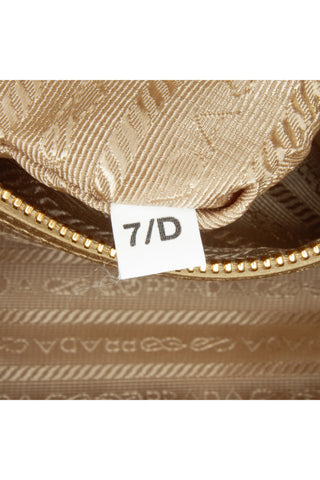Mini Crystal Galleria Double Zip Tote Gold Bags Prada   