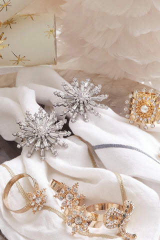Dazzling Snowflake Napkin Rings, Set Of Four  Joanna Buchanan   