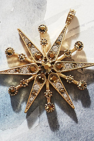 Deco Snowflake Hanging Ornament, Gold  Joanna Buchanan   