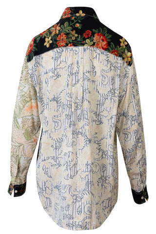 Panelled Floral Print Shirt | (est. retail $695) Shirts & Tops J.W. Anderson   
