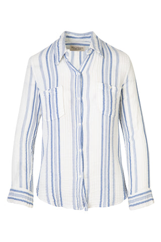 Kaya Shirt in Blue/White | (est. retail $295) Shirts & Tops Nili Lotan   