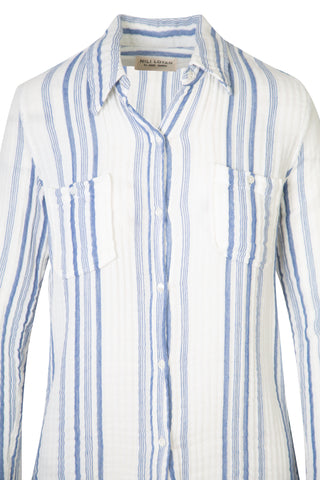 Kaya Shirt in Blue/White | (est. retail $295) Shirts & Tops Nili Lotan   