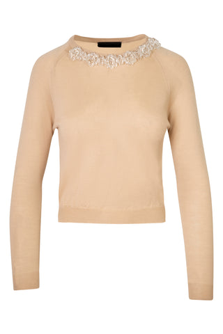 Merino Sweater with Embellished Neckline | (est. retail $785) Sweaters & Knits Simone Rocha   