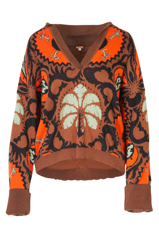 Whimsical Palm Tree Knit Top | Fall '22 Ready-To-Wear Collection (est. retail $650) Sweaters & Knits Johanna Ortiz   