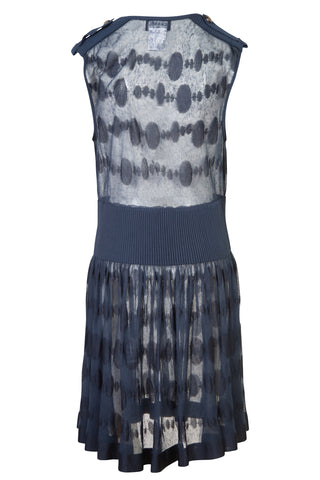 Navy Knit Dress with Polka Dots | Spring '16 (est. retail $3,700) Dresses Chanel   