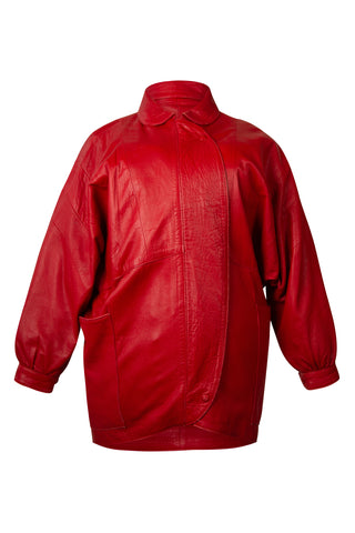 Vintage Red Leather Jacket Jackets Saint Laurent   