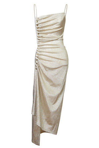 Gold Side Buttoned Midi Dress | (est. retail $1,250) Dresses Paco Rabanne   