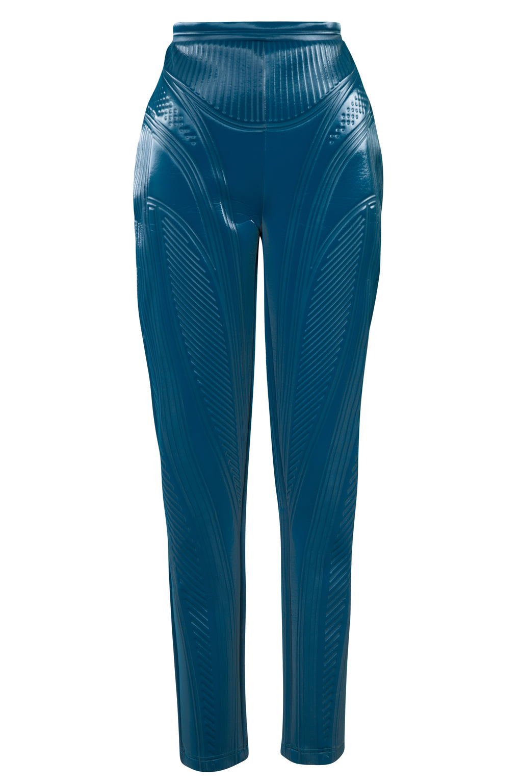 Mugler Blue Embossed Leggings  new with tags (est. retail $720