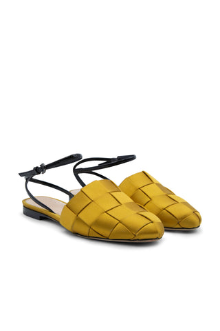 Basket Weave Yellow Sandals Mules Marco de Vincenzo   