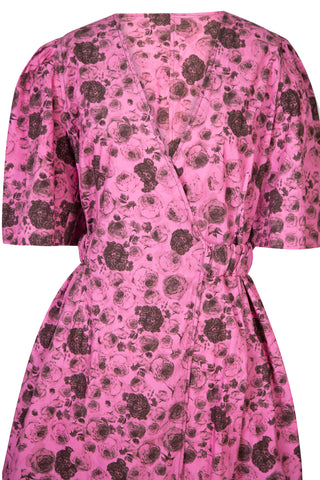 Floral Wrap Dress in Shocking Pink | new with tags (est. retail $215) Dresses Ganni   