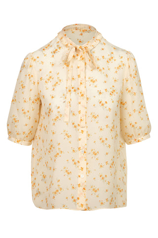 Silk Georgette Blouse with Bow | (est. retail $1,500) Shirts & Tops Celine   