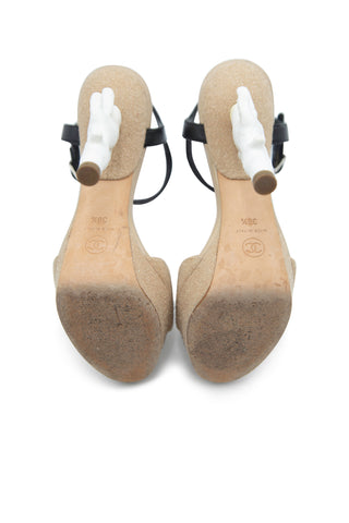 Nude Glitter Branch Heel Sandals Sandals Chanel   