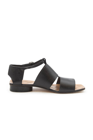 Strappy Leather Sandals in Black