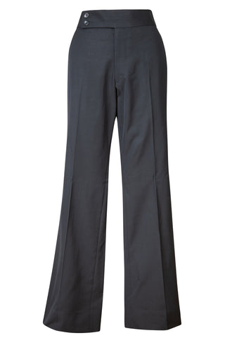 Low Rise Straight Leg Trousers in Black