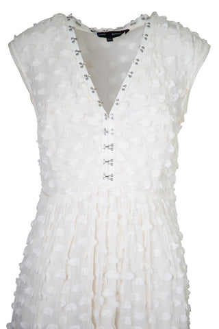 White Frayed Polka Dot Dress Dresses Proenza Schouler   