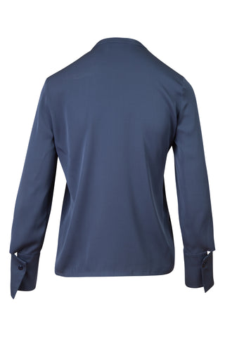 Silk Navy Long Sleeve Blouse Shirts & Tops Giorgio Armani   