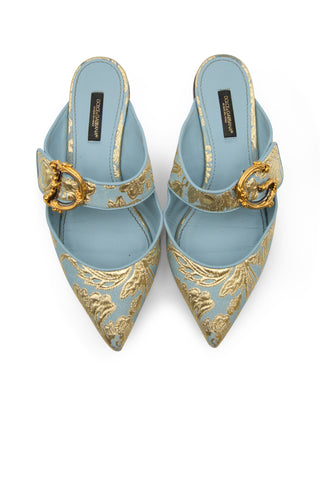Baroque Pointed Toe Cloth Sandals Flats Dolce & Gabbana   