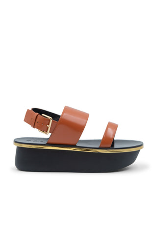Glossed-leather Platform Slingback Sandals | (est. retail $850) Sandals Marni   