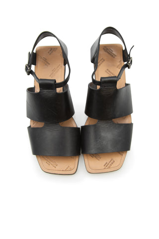 Strappy Leather Sandals in Black Sandals Maison Margiela   