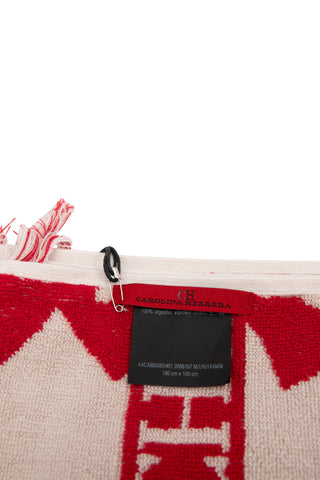 CH Jasmine Towel in Red/White | new with tags (est. retail $295) Towels Carolina Herrera   