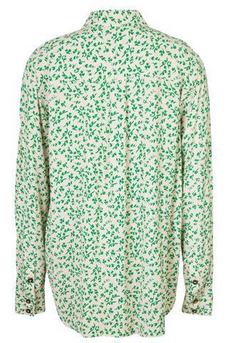 Leaf Print Crepe Button-up Shirt Shirts & Tops Ganni   