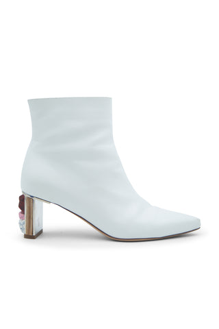 White Bootie with Embellished Red/Pink Heel Boots Gabriela Hearst   