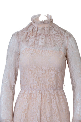 Oggee by Rizkallah Long Sleeve Lace Dress in Baby Pink Dresses Vintage   