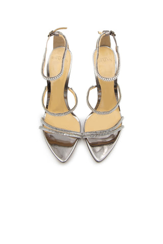 Lacy Zircon Metallic Leather Crystal-Embellished Sandals | (est. retail $695) Sandals Alexandre Birman   