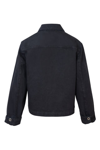 Boxy Denim Utility Jacket in Black Jackets Lemaire   