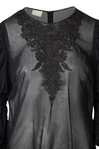 Embellished Puff-sleeve Sheer Blouse Shirts & Tops Dries Van Noten   