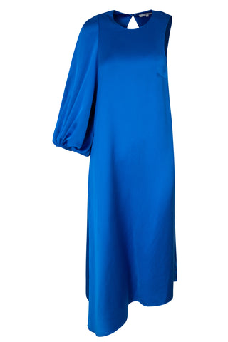 Celestia One Sleeve Bias Dress in Elbe Blue | FW '18 Runway (est. retail $1,472) Dresses Tibi   