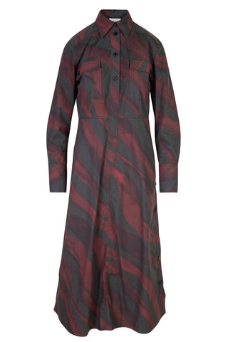 Abstract Diagonal Print Shirt Dress Dresses Ganni   