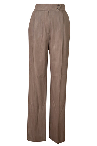 Richard Tyler Collection Striped Single Pleat Pants in Brown Pants Vintage   