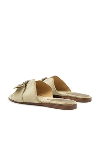 Brown Quilted Embellished Flats Sandals Alexandre Birman   