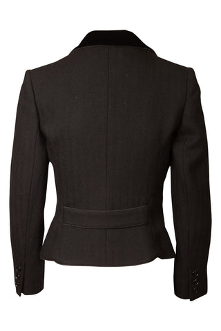 Cropped Double Breasted Blazer in Black Jackets Oscar de la Renta   