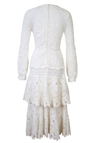 Long Sleeve Macrame Midi Dress | SS  '17 Runway Dresses Oscar de la Renta   