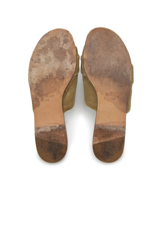 Brown Quilted Embellished Flats Sandals Alexandre Birman   