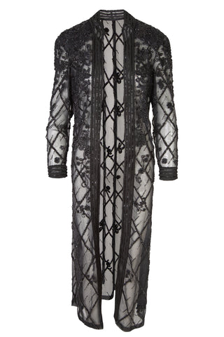 Tulle Embroidered Sheer Coat Coats Vintage   