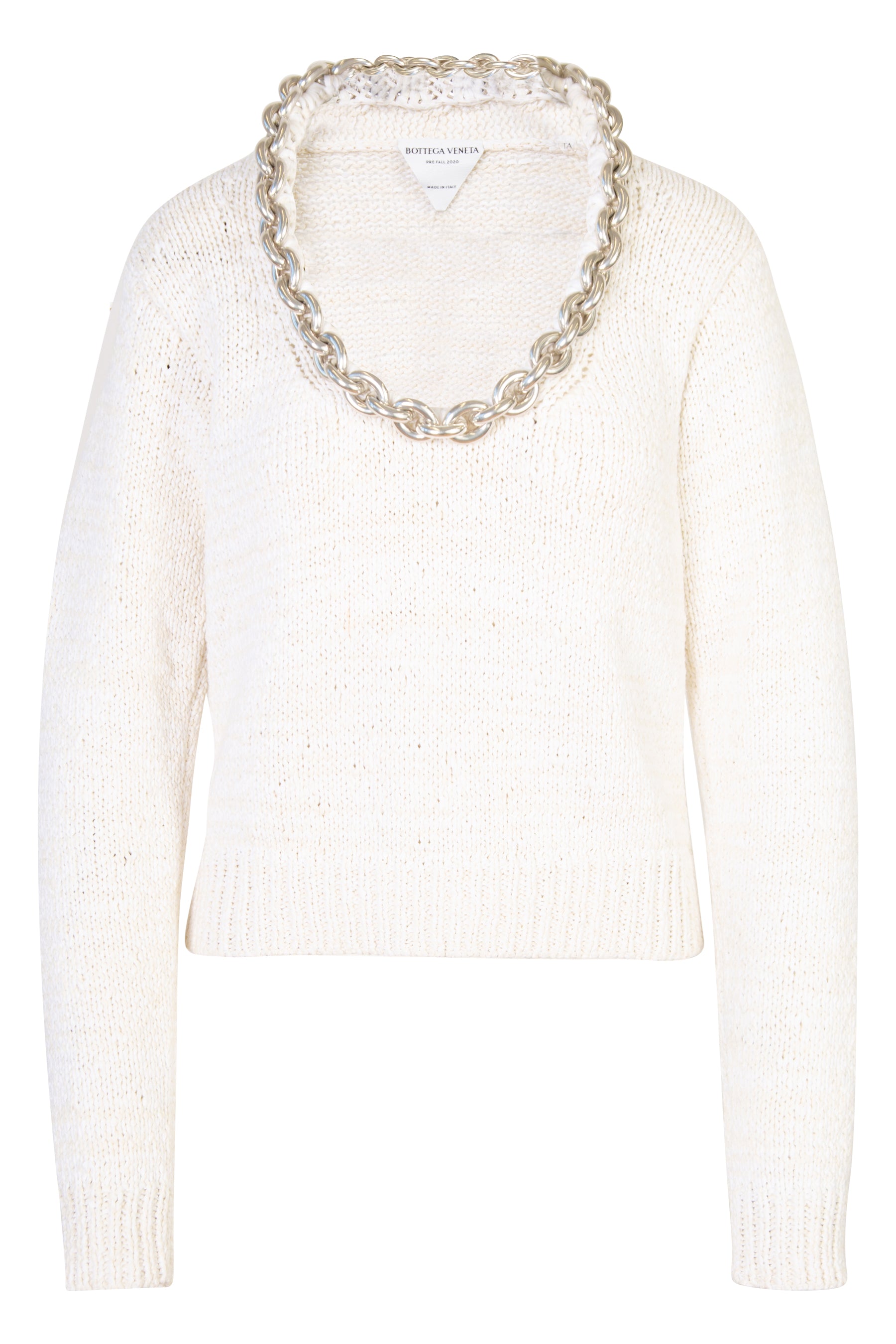 Bottega Veneta Chain-detailed Cotton-blend Scoop-neck Sweater | PF '20 |  (est. retail $1