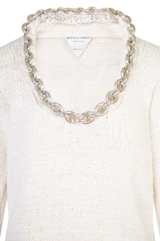 Chain-detailed Cotton-blend Scoop-neck Sweater | PF '20 | (est. retail $1,780) Sweaters & Knits Bottega Veneta   