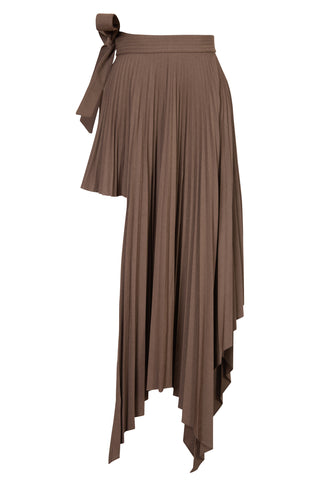 Brown Asymmetric Pleated Skirt Skirts Peter Do   