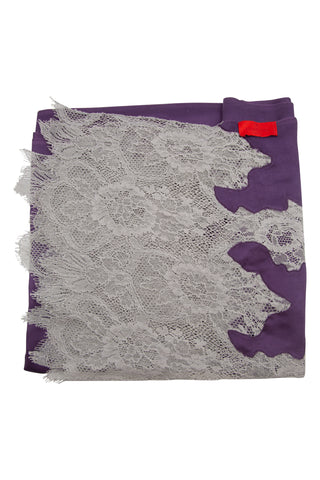 Purple Silk Lace Scarf Scarves & Shawls Valentino   