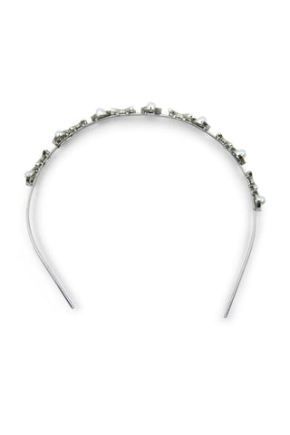 Crystal & Pearl Embellished Metal Headband Hair Accessories Oscar de la Renta   