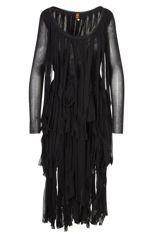 Vintage Soleil Mesh Dress with Fringe Dresses Jean Paul Gaultier   