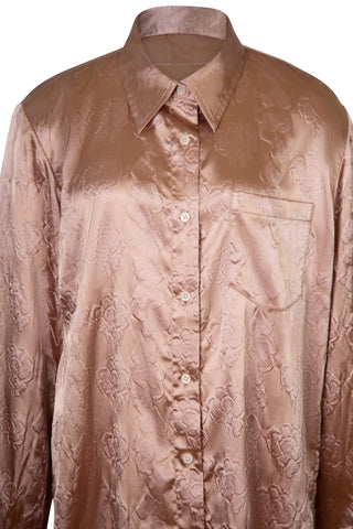 Sofi Pink Satin Floral Embossed Blouse Shirts & Tops Acne Studios   
